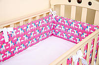 Бортики в детскую кроватку BabySoon Пони Пинк 360см х 27см розовый (500)