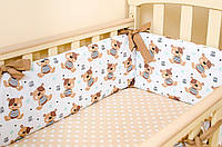 Бортики в детскую кроватку BabySoon Мишки Тедди 360см х 27см (512)
