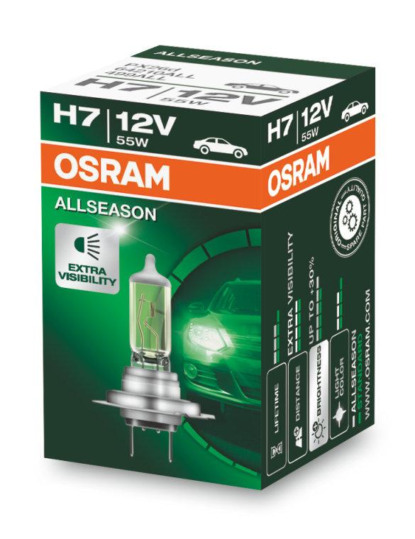 Автолампа галогенна Osram H7 12 V 55 W PX26d Allseason Super 64210ALS, фото 1