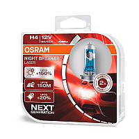 Галогенная лампа OSRAM H4 Night Breaker LASER NG +150% 60/55W 12V P43T Duo box 64193NL-HCB