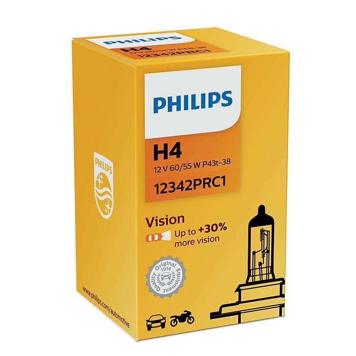 Автолампа галогенна Philips H4 12 V 60/55 W P43t -38 Premium+30% 12342PRC1, фото 1