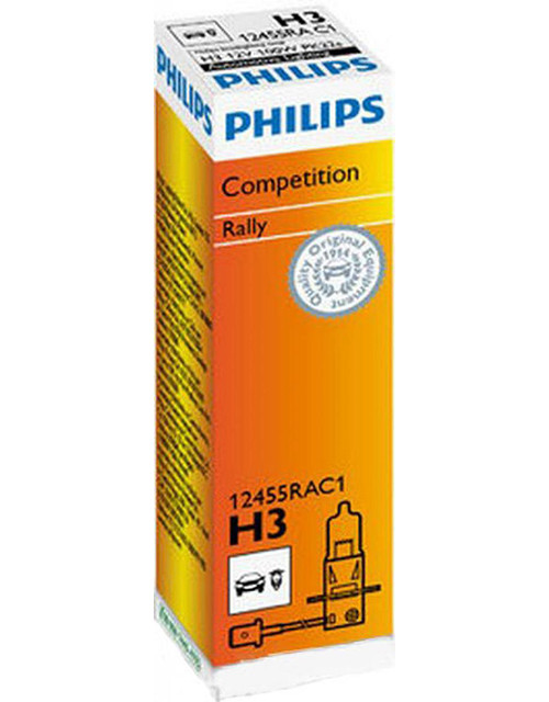 Автолампа галогенна Philips H3 12 V 100 W PK22S RALLY 12455RAC1, фото 1