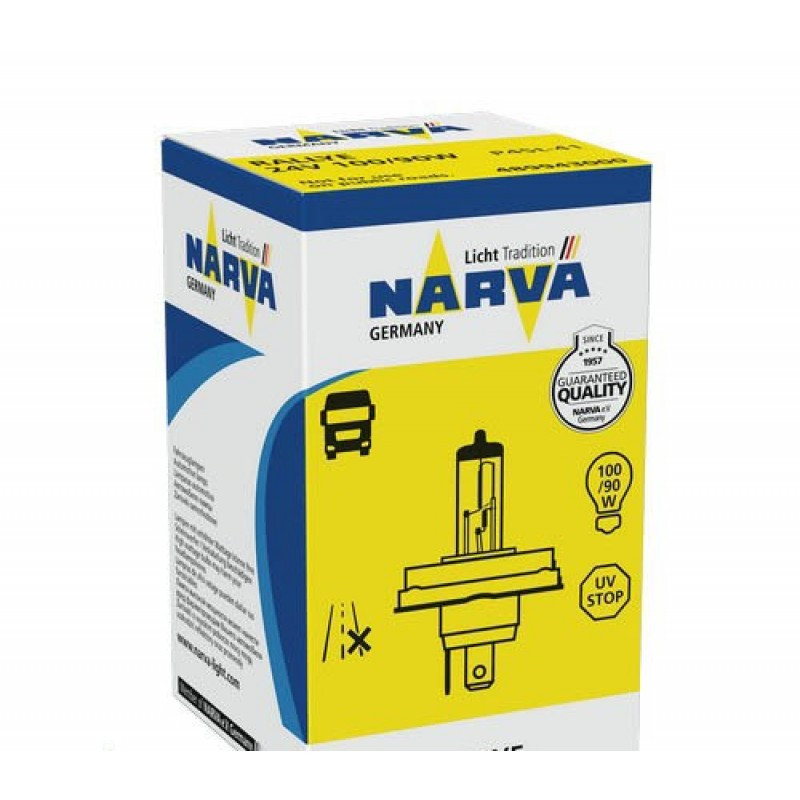 Автолампа галогенна Narva H4 24V 100/90 W P45t 48994, фото 1