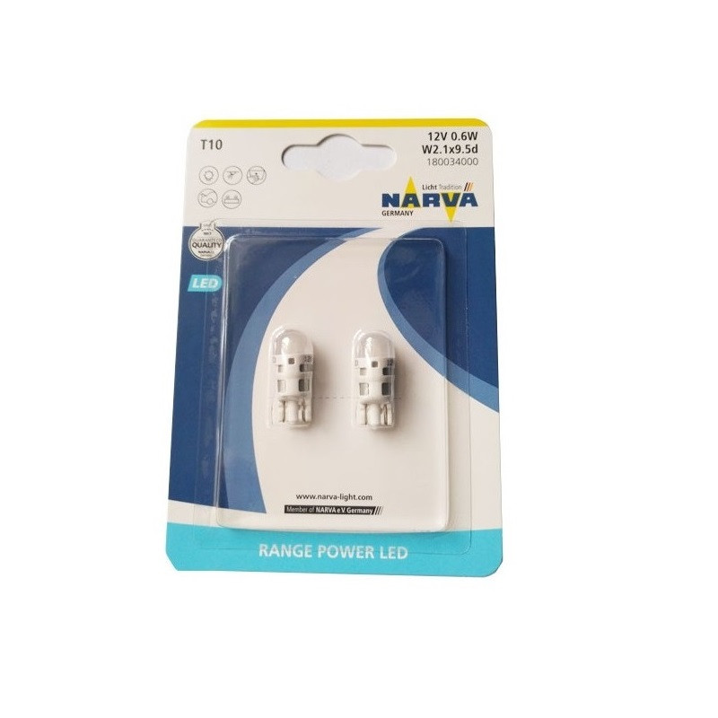 Світлодіодна лампа NARVA T10 W5W 12 V W2,1x9,5d LED 0,6 W 6000 K 18145, фото 1