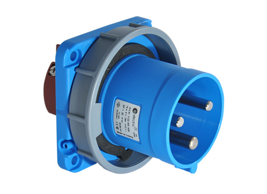 Роз'єм силовий: вилка фланцової, 63А, 3 полюси 2p+e, IP67