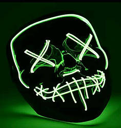 Маска LED "Судно ніч" . Вечірка. Halloween. Неонова маска зелений