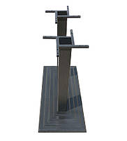База опора столу Ле Ман Дабл подвійна чорна чавунна 400х800 мм, висота 725 мм, для бару, кафе, ресторану, фото 6