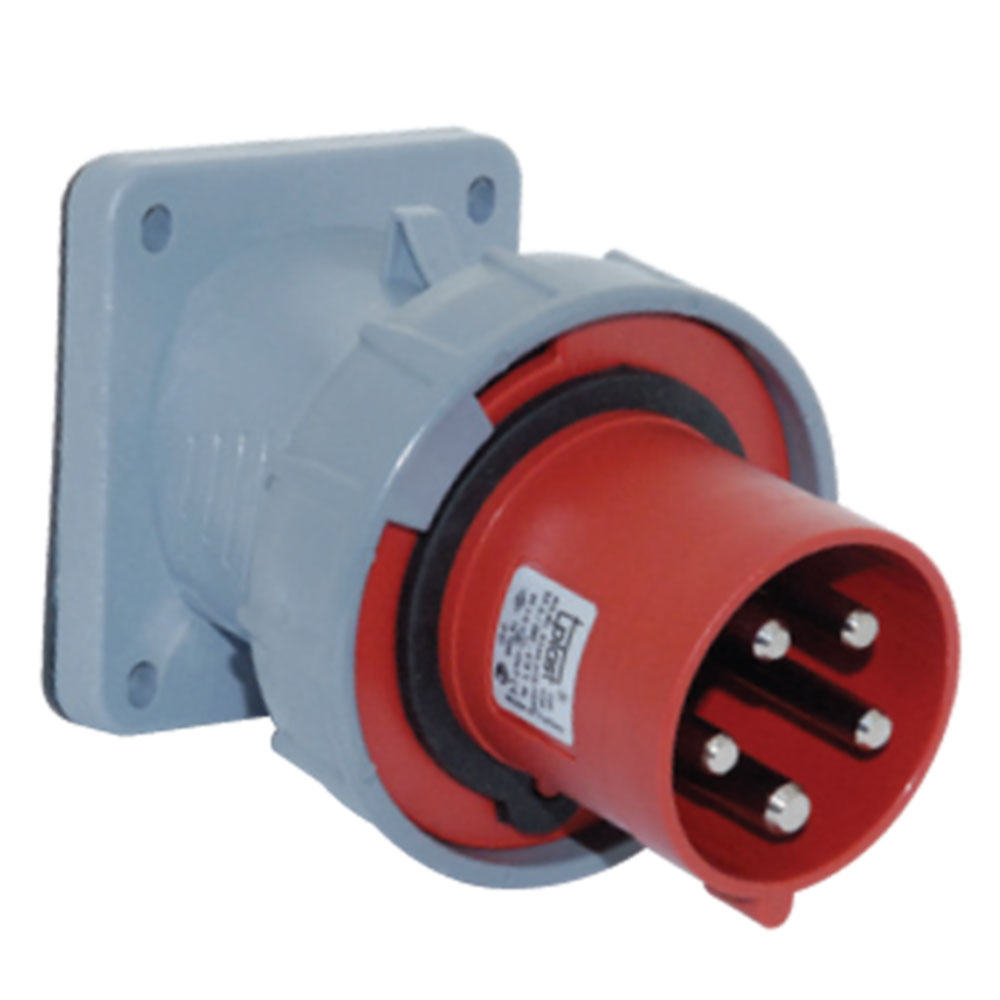 Роз'єм силовий: Вилка фланцева з нахилом, 63А, 5 полюсів 3p+n+е, IP67
