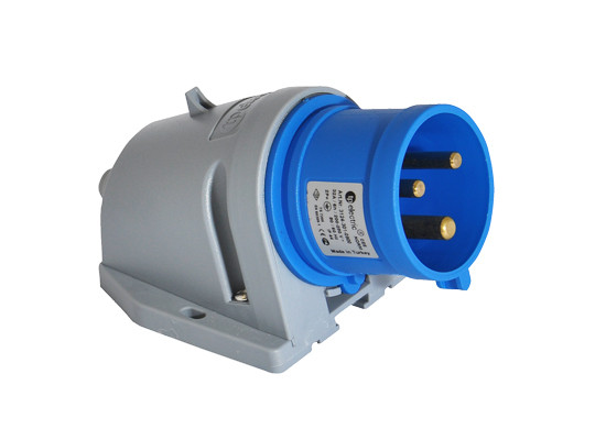 Силовий роз'єм: вилка накладна, 32А, 3 полюси 2p+e IP44