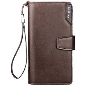 Чоловічий клатч гаманець портмоне Business 1063 Brown 7 відділень для купюр