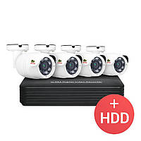 POE Комплект видеонаблюдения Partizan 5.0MP для 4 камер NVH-822 POE 1.1 4xCAM + 1xNVR + HDD