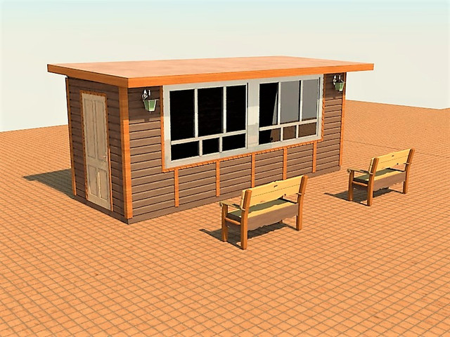 Торговий дерев'яний кіоск в Києві фото