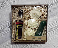 Подарочный набор сувенирного мыла Водка, огурец и пельмешки