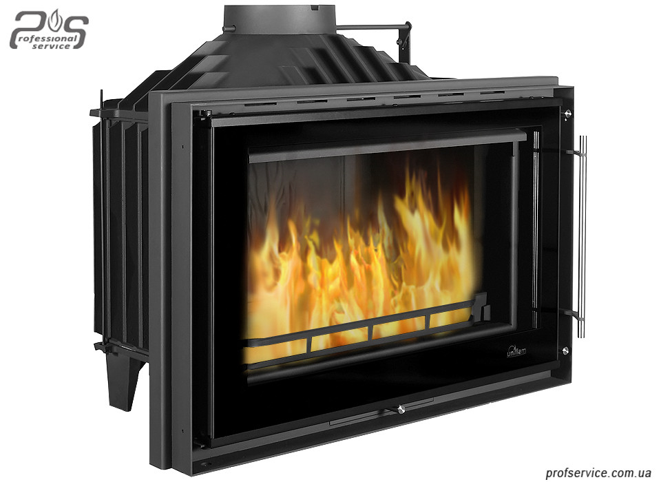 Камін для опалення будинку UNIFLAM 850 PRESTIGE із шибером, з підведенням повітря — 14 кВт, фото 1