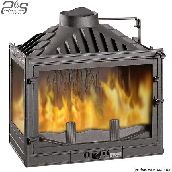 Камінна топка кутова UNIFLAM 700 STANDART з лівим склом, із шибером — 14 кВт, фото 1