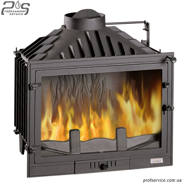 Камінна топка чавунна вставка UNIFLAM 700 STANDART EKO із шибером — 14 кВт, фото 1