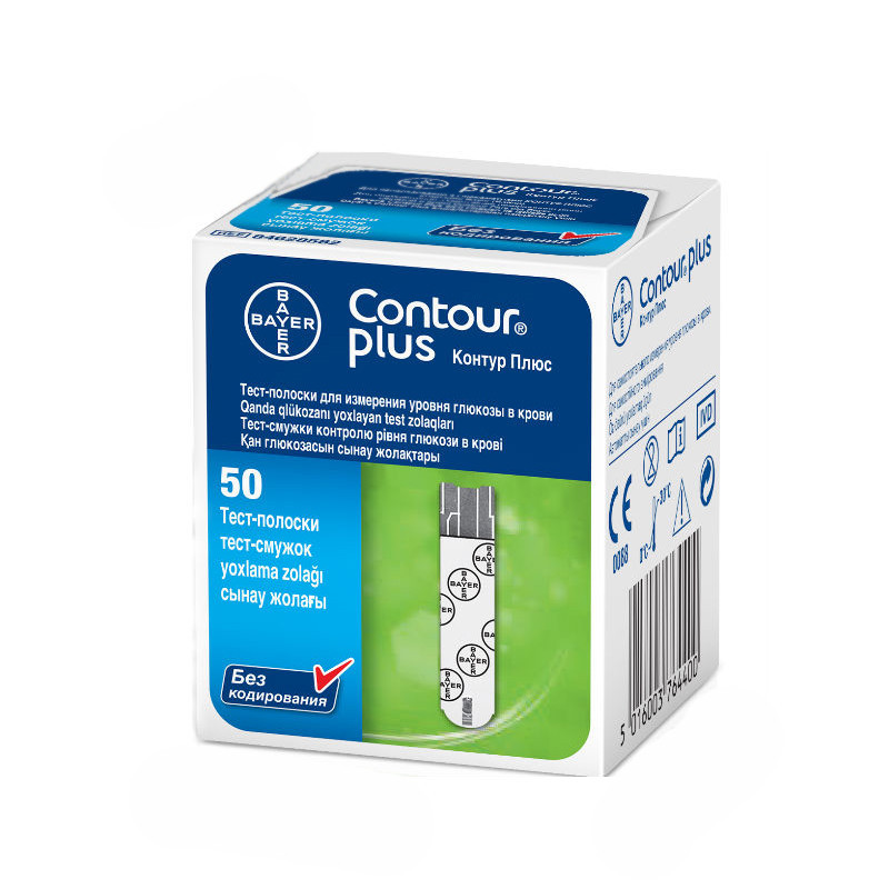 Тест-полоски для глюкометра Contour Plus 50 - Контур Плюс тест полоски 50 шт - фото 2 - id-p884330350