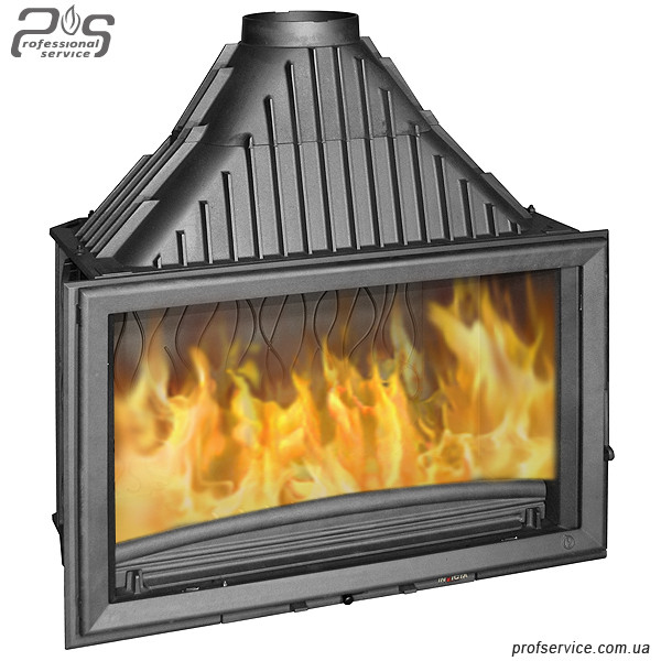 Розкішна чавунна топка для повітряного опалення великого дому INVICTA 900 GRANDE VISION — 18 кВт, фото 1