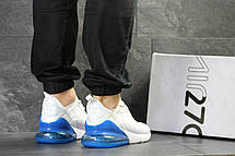 Чоловічі кросівки Nike Air Max 270 сітка,білі з блакитним, фото 3