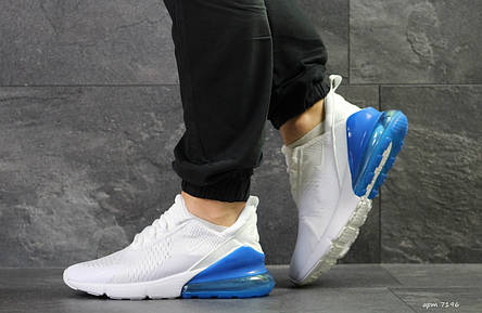 Чоловічі кросівки Nike Air Max 270 сітка,білі з блакитним, фото 2