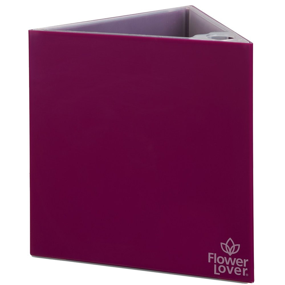 Вазон із системою автополиву Triangle Flower Lover 21x21x21 пурпуровий глянсовий