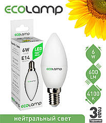 LED лампа 6 Вт, E14 холодне світло