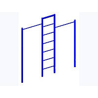 Турник детский для улицы двойной с лестницей на площадку