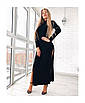 Облягаюча жіноча сукня в підлогу з вирізом на нозі, фото 4
