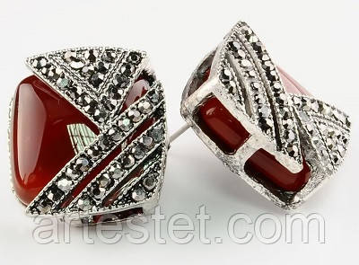 Сережки із сердоликом, фото 1