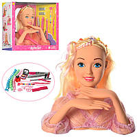 Кукла DEFA 8415 (24шт) голова для причесок 23см,плойка, косметика,заколоч,2вида,в кор,31,5-27-13,5см