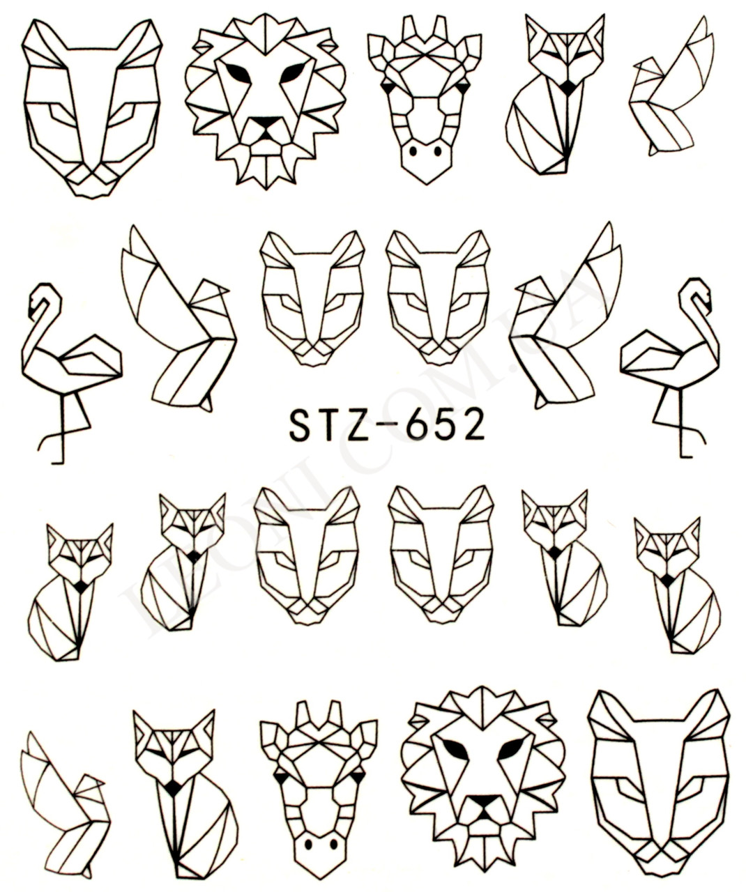 Наклейки для манікюрного дизайну Оригамі STZ-652