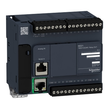 Контролер Modicon M221 14DI/10RO+2AI (0-10В) RS485 + Ethernet TM221CE24R
