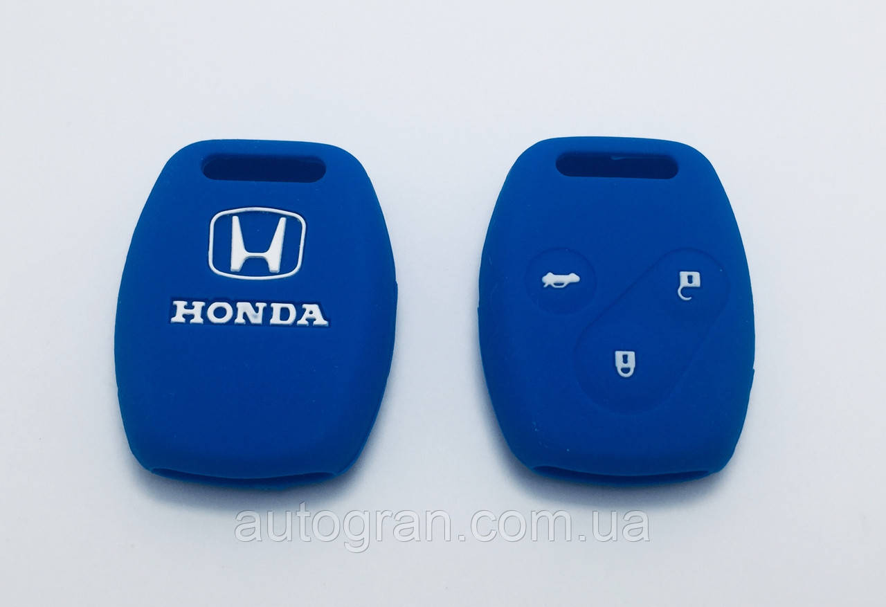 Силіконовий чохол на ключ 3 кнопки Honda синій