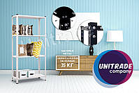 Стелаж металевий білий 150х75х30 см додому в офіс на балкон на кухню для книг взуття комори ванної РЕК-1, фото 4