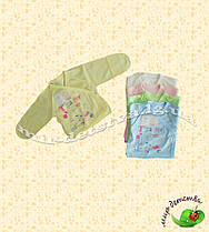 Дитяча сорочечка (льоля) футер однотонний (начес) 3-колір накат р.56 см ост.2 шт. рожевий, жовтий