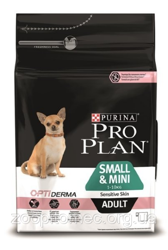 Корм Purina Pro Plan (Пурина Про План) Adult Small Mini Sensitive Skin для собак дрібних порід (лосось), 700 г, фото 1