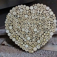 Панно деревянное " Love heart" из срезов дерева, стиль лофт loft