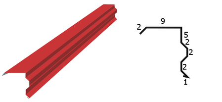 Планка вітрова фігурна 0,5 мм РЕ Ral 3005 2 метри, фото 1