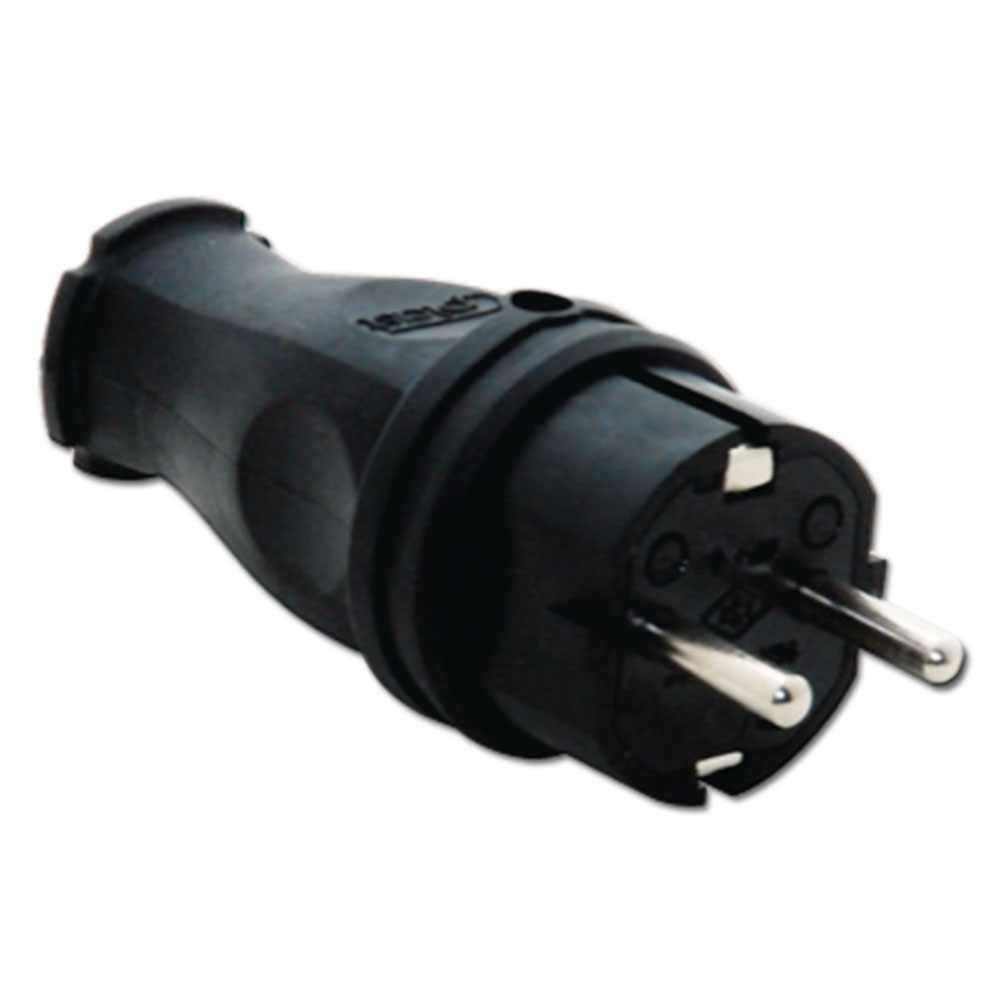 Вилка кабельна пряма чорна, IP44