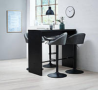 Стілець барний зі спинкою тканинний сірий / чорний, hotdeal, фото 3