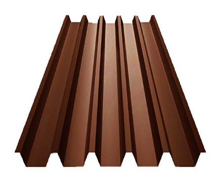 Профнастил ПК-45 (У глянсовому покритті PE 0,45 мм) Ral 8017 коричневий., фото 1