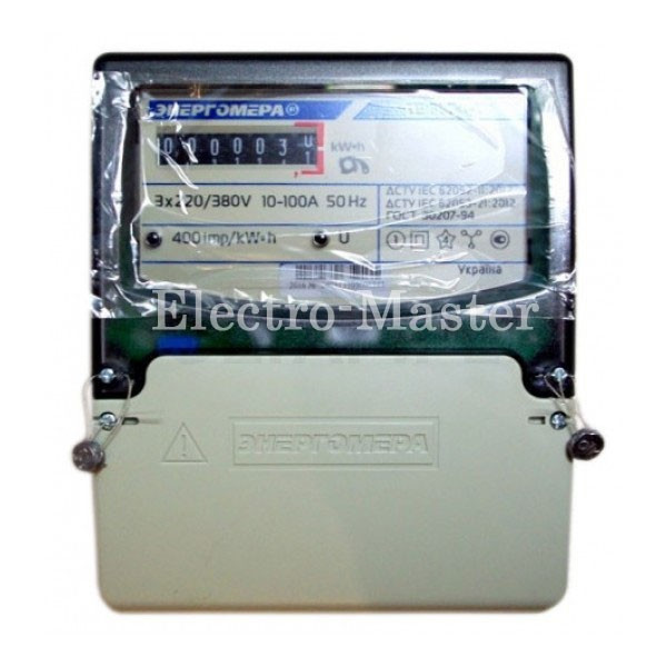 Трехфазный однотарифный электросчетчик ЦЭ 6804-U/1 220В 10-100А 3ф. 4пр. МР32 (счетчик электроэнергии) - фото 1 - id-p885194290