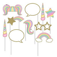 Фотобутафорія Єдиноріг для дівчинки 10 деталей one size різнобарвний