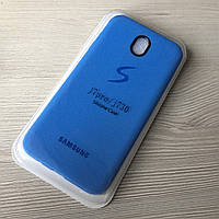 Силиконовый синий чехол для Samsung J7 J730 в упаковке