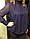Блуза шифон в дрібний ромб на підкладці прозорий рукав з манжетом синій і білий., фото 8