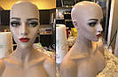 🔵 Манекен, голова красива жіноча для перука, бюст, бововняна, фото 6