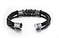 Шкіряний браслет "Талісман" з сталевими вставками, фото 3
