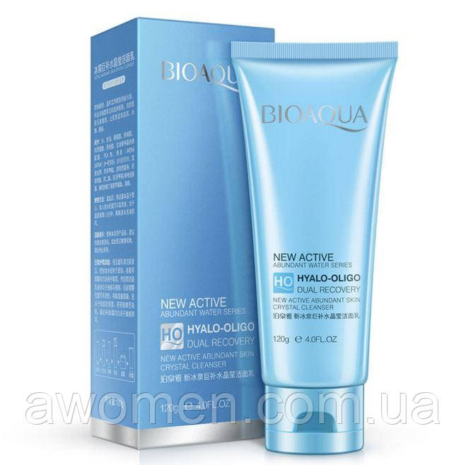 Пінка для вмивання Bioaqua New Active Hyalo-Oligo Dual Recovery Crystal Cleanser 100 g