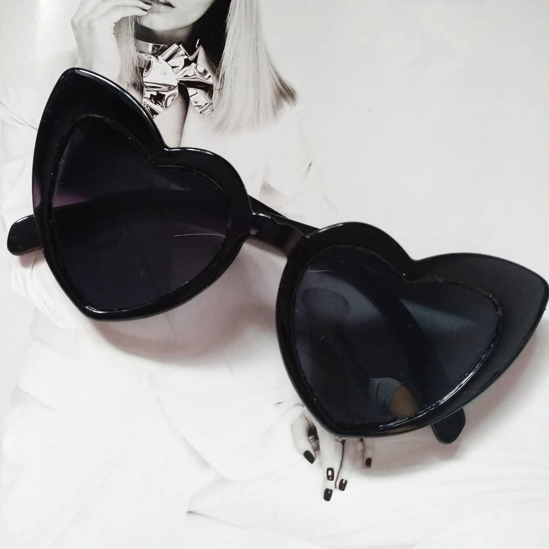 Жіночі сонцезахисні окуляри у формі серця Чорний