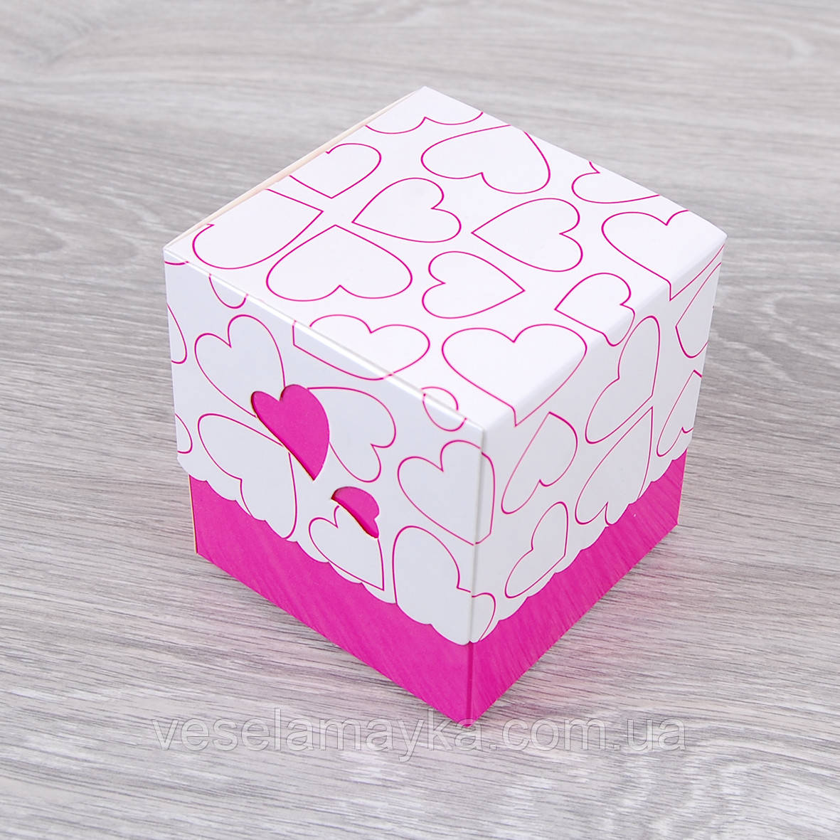 Картонная упаковка для чашки (Розовое сердце) - фото 3 - id-p57244117